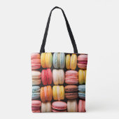 Tote Bag boulangerie macarons colorée nom individuel (Dos)