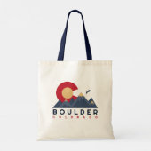 Tote Bag Boulder Colorado Retro Sunset Mountain Souvenirs (Dos)