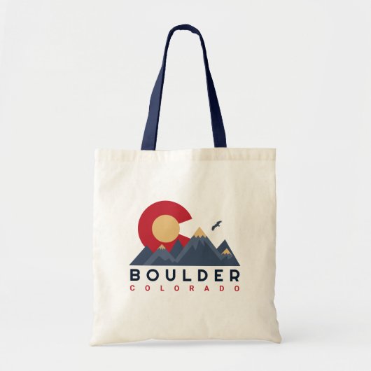 Tote Bag Boulder Colorado Retro Sunset Mountain Souvenirs (Devant)