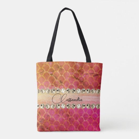 Tote Bag Boule de diamant rose chaud (Dos)