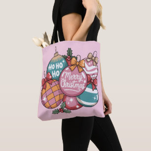 Tote Bag Boule disco Ho Ho Ho vintage tendance Noël rétro
