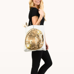Tote Bag Boule Disco Or Élégante, Girly Retro