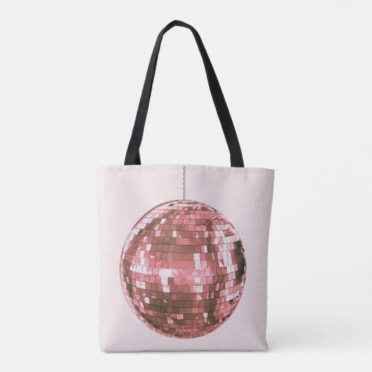 Tote Bag Boule Disco Rose Chaud, Fille Porter Tout, Style R (Dos)
