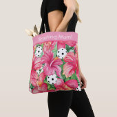 Tote Bag 🌺 🌴 Boule tropicale à l'hibiscus, avec texte (De près)