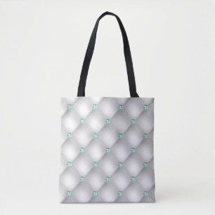 Tote Bag Boule verte Métallique Satin Blanc Mint