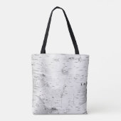 Tote Bag Bouleau Blanc Deux Cœurs Mariage Personnalisé (Dos)