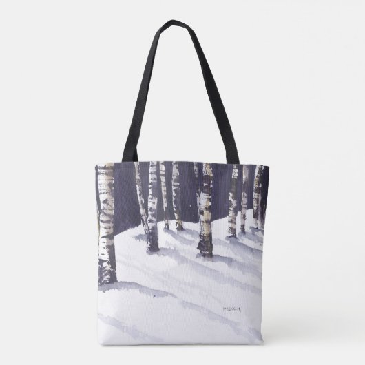 Tote Bag Bouleaux blancs d'hiver (Dos)