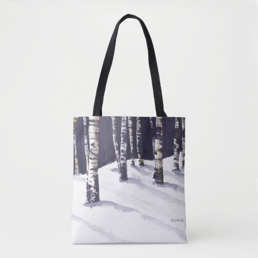 Tote Bag Bouleaux blancs en hiver (Devant)