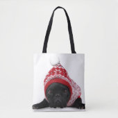 Tote Bag Bouledogue avec le chandail à capuchon (Devant)