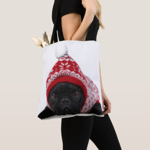Tote Bag Bouledogue avec le chandail à capuchon
