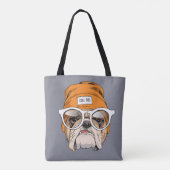 Tote Bag Bouledogue frais de hippie (Dos)