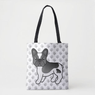 Tote Bag Bouledogue français à taches noires Chien de dessi