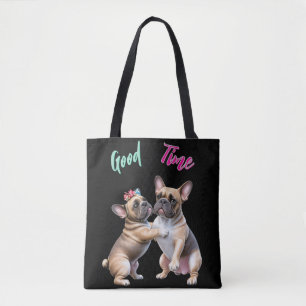 Tote Bag Bouledogue français amoureux Saint-Valentin