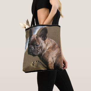 Tote Bag Bouledogue français au bord de la mer French Bulld