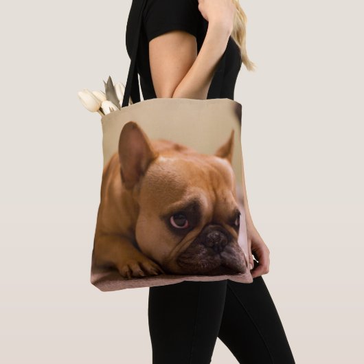 Tote Bag Bouledogue français avec le visage innocent (De près)