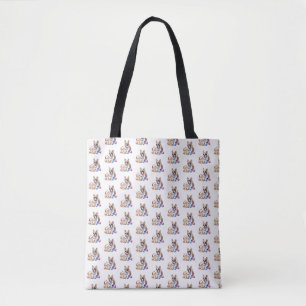 Tote Bag Bouledogue français French Bulldog avec chat