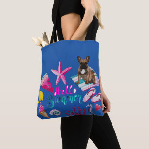 Tote Bag Bouledogue français Hello Summer French Bulldog