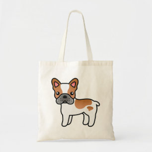 Tote Bag Bouledogue français pie rouge dessin animé