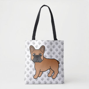 Tote Bag Bouledogue français rouge mignon chien de dessin a