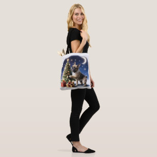 Tote Bag Bouledogue français sapin de Noël Bulldog