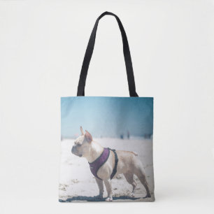 Tote Bag Bouledogue français sur la plage