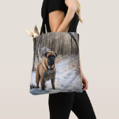 Tote Bag Bouledogue Let It Snow Noël (De près)