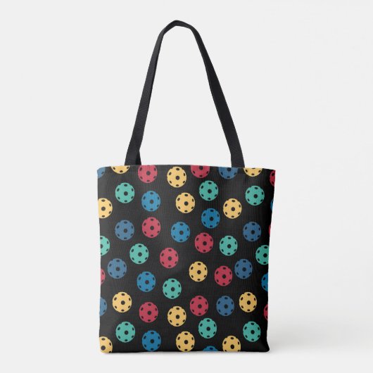 Tote Bag 😍 boules à sabots rétro / noir avec initial (Dos)