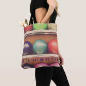 Tote Bag Boules de bowling personnalisées colorées (De près)