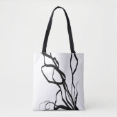 Tote Bag Bouquet Blanc : Abstrait blanc & noir (Devant)