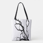 Tote Bag Bouquet Blanc : Abstrait blanc & noir (Dos)