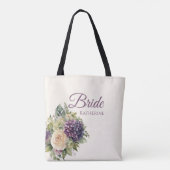 Tote Bag Bouquet-Bride-Aquarelle violette (Dos)
