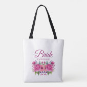 Tote Bag Bouquet-Bride-Fleur rose Aquarelle (Dos)