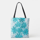 Tote Bag Bouquet d'aquarelle Monogram Turquoise Daisy (Dos)