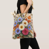 Tote Bag Bouquet d'automne des Asters et des Dahlias (De près)
