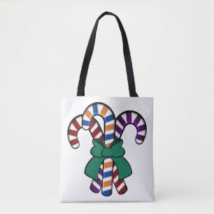 Tote Bag Bouquet de cannes à sucre - ruban vert 
