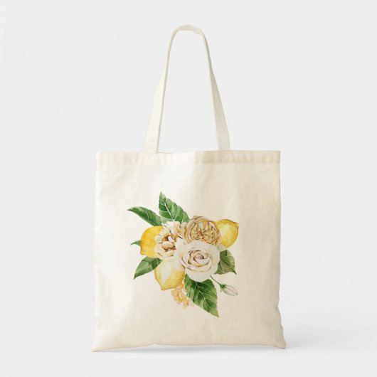 Tote Bag Bouquet de citrons et de rose (Devant)