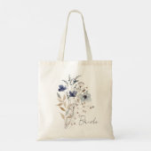 Tote Bag Bouquet de fleurs bleues monogrammes (Dos)