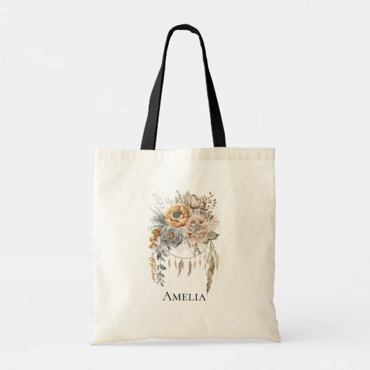 Tote Bag Bouquet de fleurs Boho et Dreamcatcher (Dos)