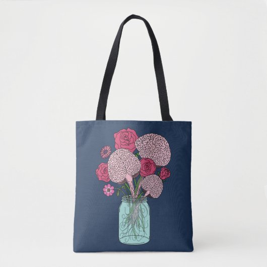 Tote Bag Bouquet de fleurs cérébrales (Devant)