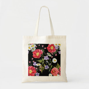 Tote Bag Bouquet de fleurs d'aquarelle : Motif sans couture