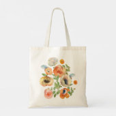 Tote Bag Bouquet de fleurs de printemps orange (Dos)