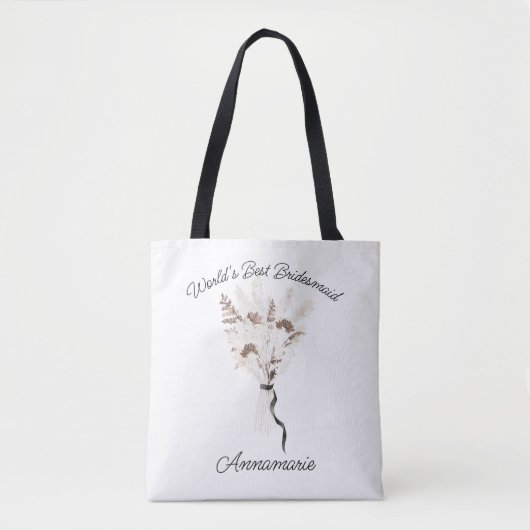 Tote Bag Bouquet de fleurs séchées Boho Bridesmaid Fourre-t (Devant)