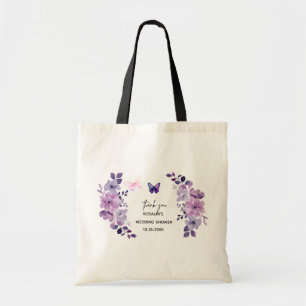 Tote Bag Bouquet de fleurs violettes à l'aquarelle