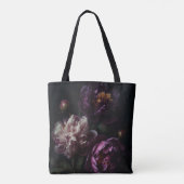 Tote Bag Bouquet de fleurs violettes romantiques foncées (Dos)