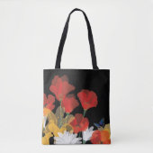 Tote Bag Bouquet de Fluers et Noir (Devant)