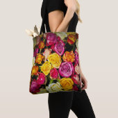 Tote Bag Bouquet De Roses Blanches Rose Jaune Fleurs (De près)