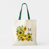 Tote Bag Bouquet de tournesol Monogramme Eucalyptus (Dos)
