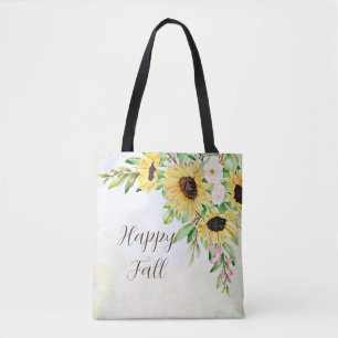 Tote Bag Bouquet de tournesols avec texte personnalisable