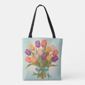 Tote Bag Bouquet de tulipes de printemps (Dos)