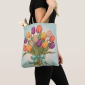 Tote Bag Bouquet de tulipes de printemps (De près)